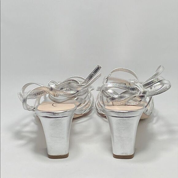 LOEFFLER RANDALL Libby Ankle-Wrap Metallic Leather Sandals size 11 - Picture 9 of 12